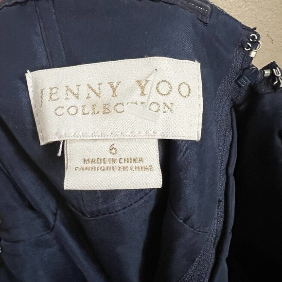 Jenny Yoo Annabelle Convertible Strapless Formal Prom Gown Dress Navy Blue Sz 6 - Picture 4 of 7